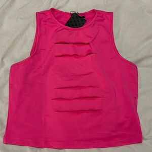 Neon pink cute crop top